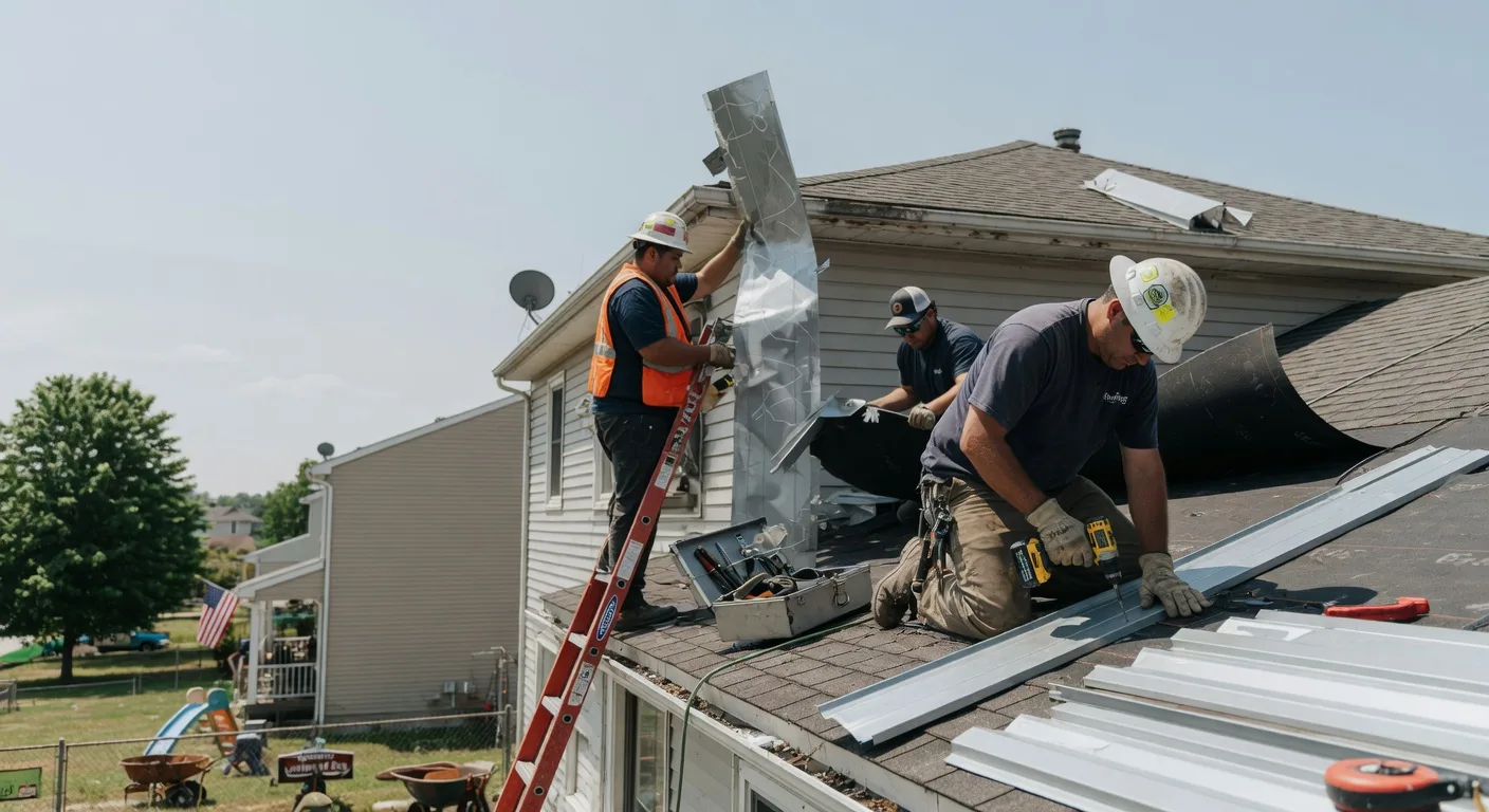 Storm Damage Metal Roof Repair in National Park, NJ